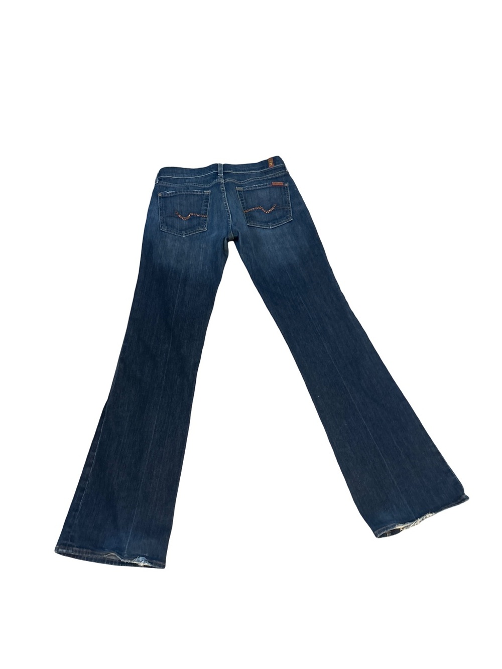 7 For All Mankind Womens 28 Bootcut Jeans Dark Wash Stretch Blue Denim Y2K USA - Picture 14 of 14
